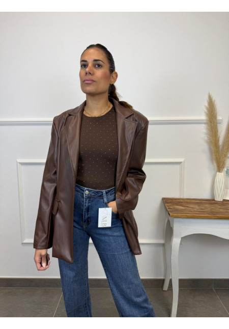 CHAQUETA CUERO BOTON 5232