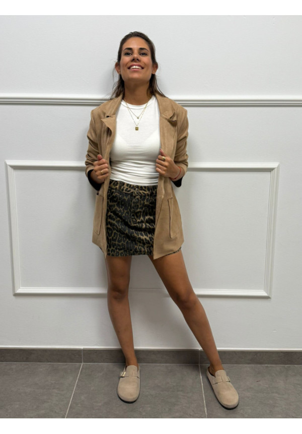 CHAQUETA ANTE OVERSIZE 5240