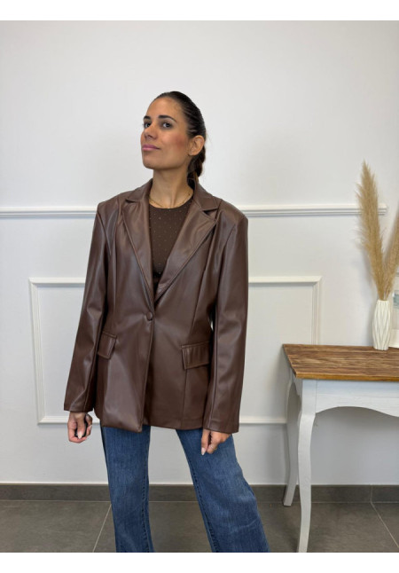 CHAQUETA CUERO BOTON 5232