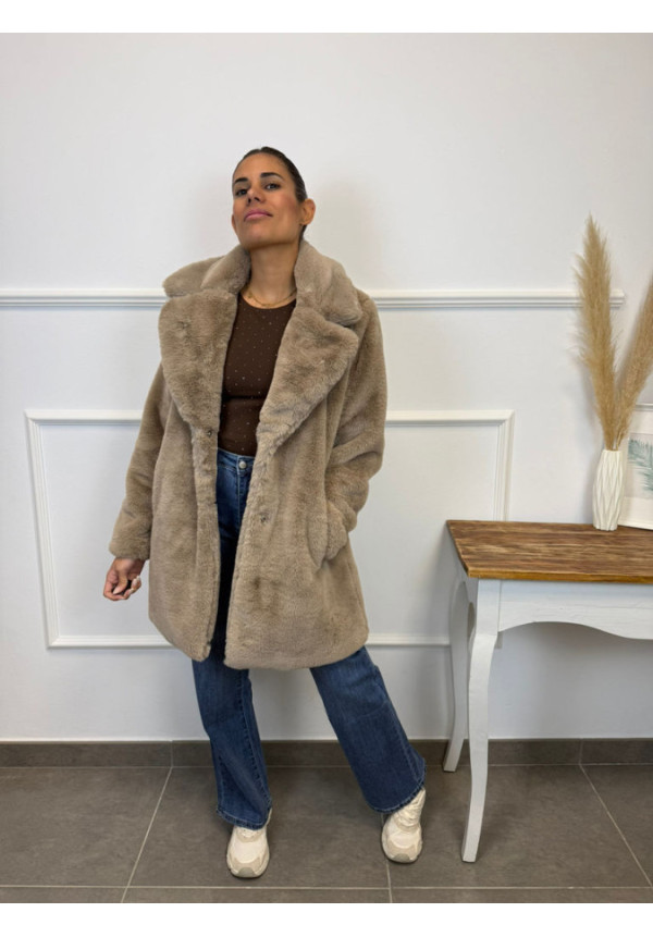 ABRIGO PELO TAUPE 211312