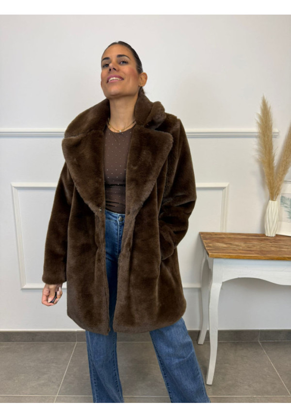 ABRIGO PELO LISO CHOC 21131