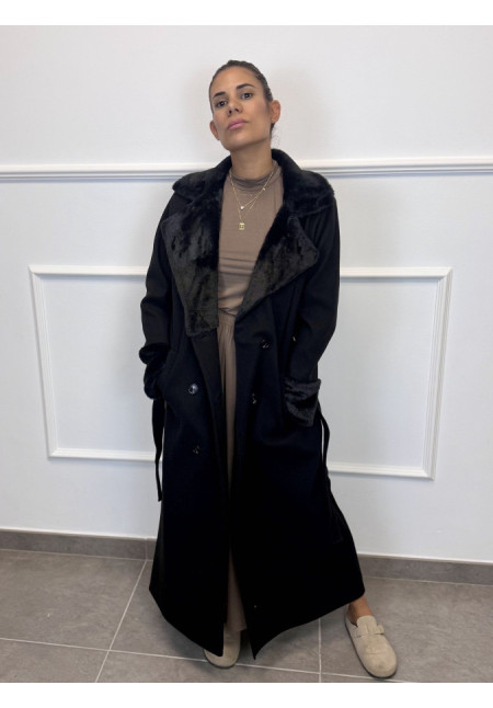 ABRIGO PELOS CUELLO Y MANGAS 4602