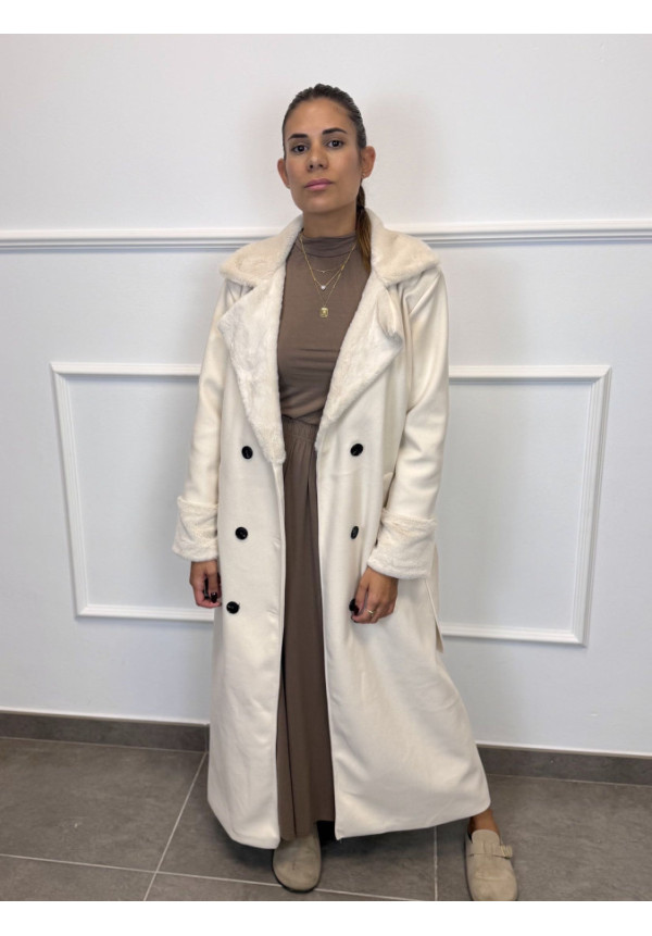 ABRIGO PELOS CUELLO Y MANGAS 4602