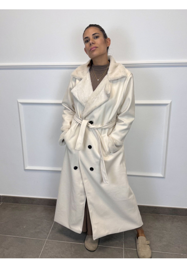 ABRIGO PELOS CUELLO Y MANGAS 4602