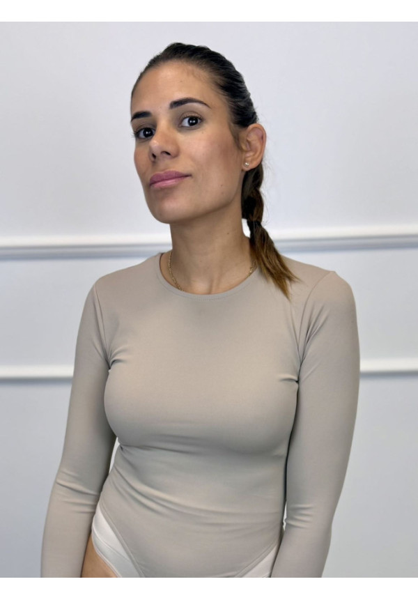 BODY MANGA LARGA LICRA TAUPE 590082