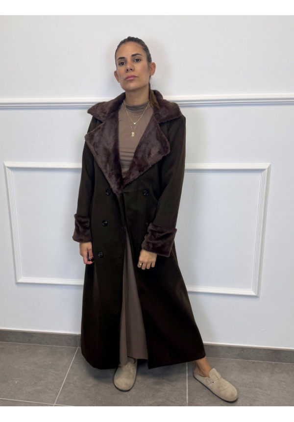 ABRIGO PELOS CUELLO Y MANGAS 4602