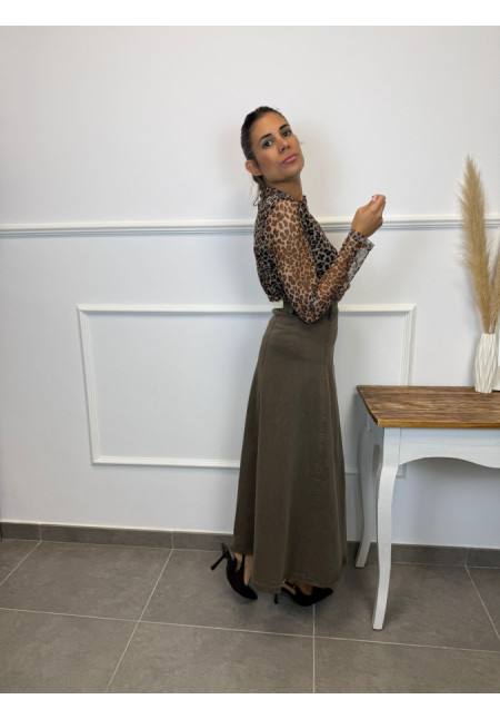 FALDA VAQUERA LARGA MARRON 639013