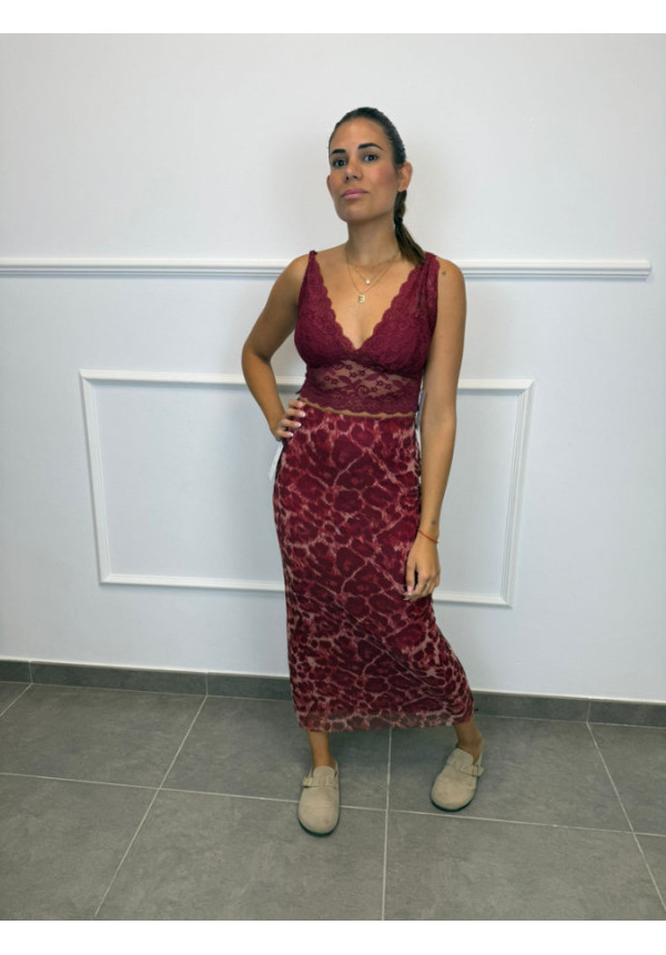 FALDA TULL ESTAMPADA 38359