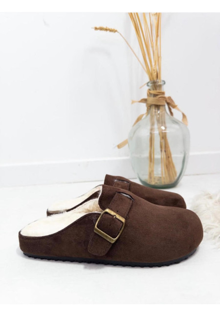 ZUECO MARRON CHOCOLATE PELITOS 2338