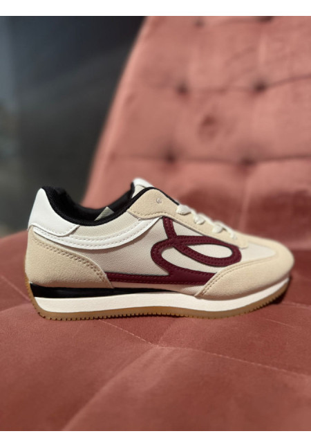 TENIS BEIGE CON DETALLE BURDEO 9183
