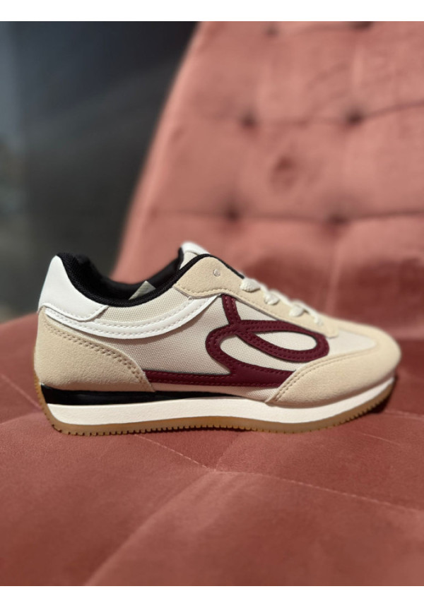 TENIS BEIGE CON DETALLE BURDEO 9183