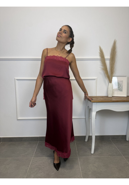 FALDA RASO CON ENCAJE 43939