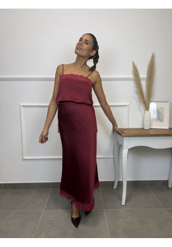 FALDA RASO CON ENCAJE 43939