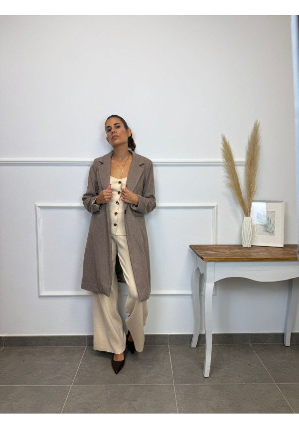 ABRIGO PAÑO TAUPE 85215