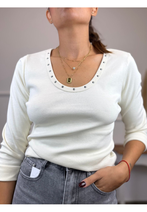 CAMISETA TACHUELAS MANGA LARGA  68054