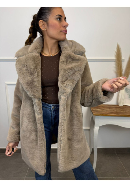 ABRIGO PELO TAUPE 211312