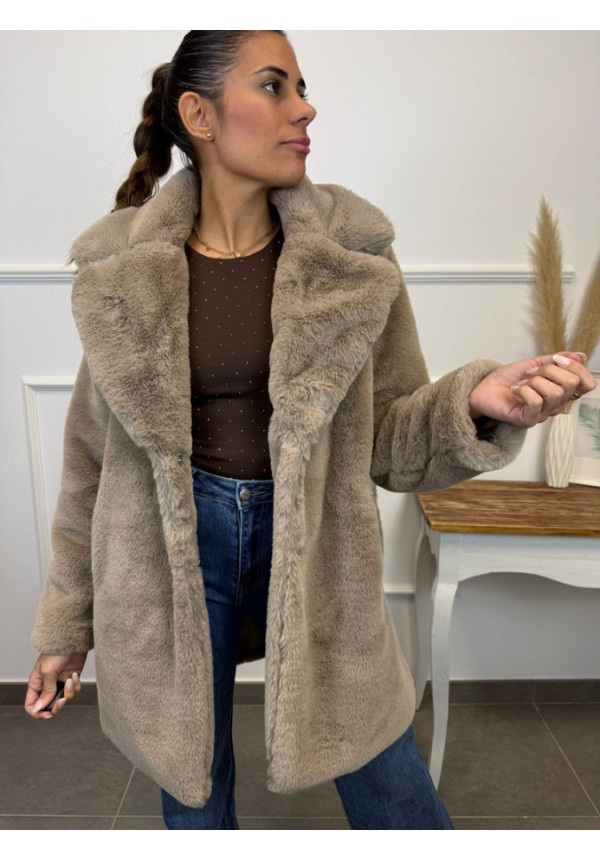 ABRIGO PELO TAUPE 211312