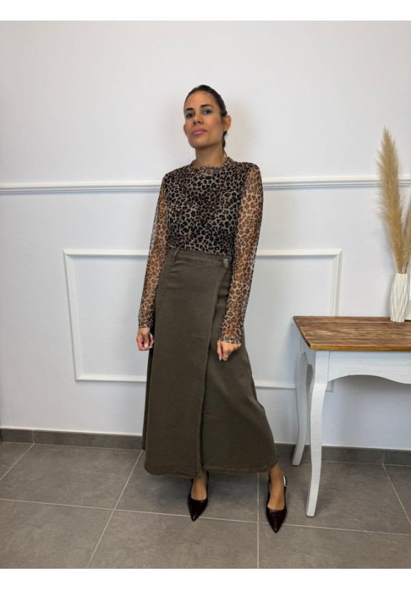 FALDA VAQUERA LARGA MARRON 639013