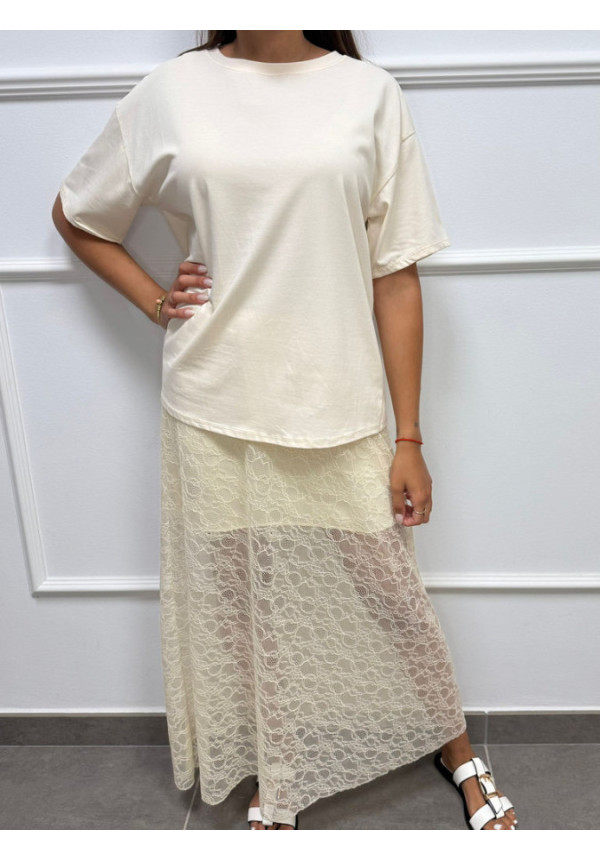 CONJUNTO FALDA ENCAJE