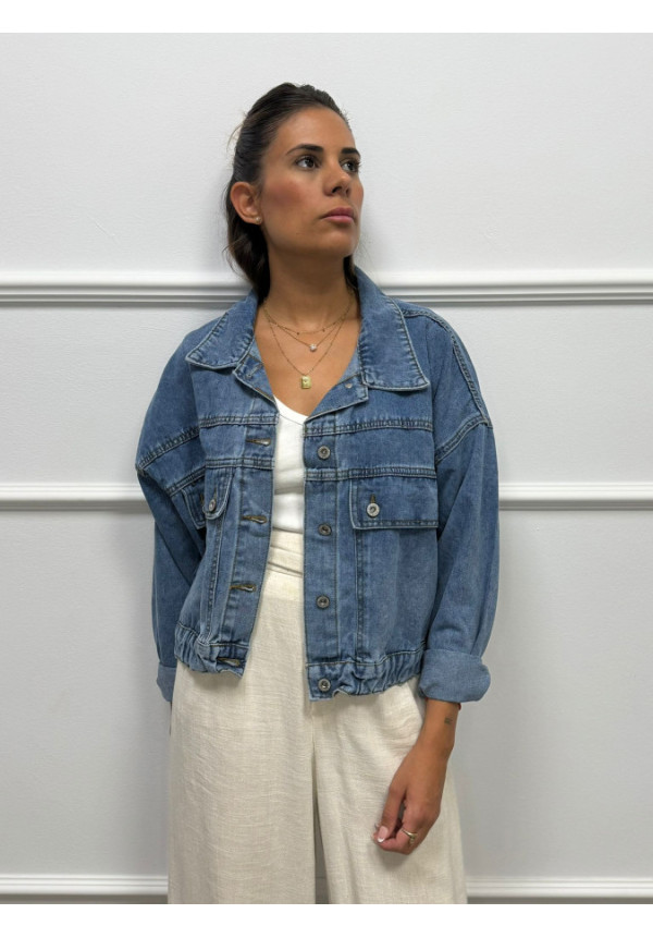 CHAQUETA DENIM ELASTICO OVERSIZE 5013