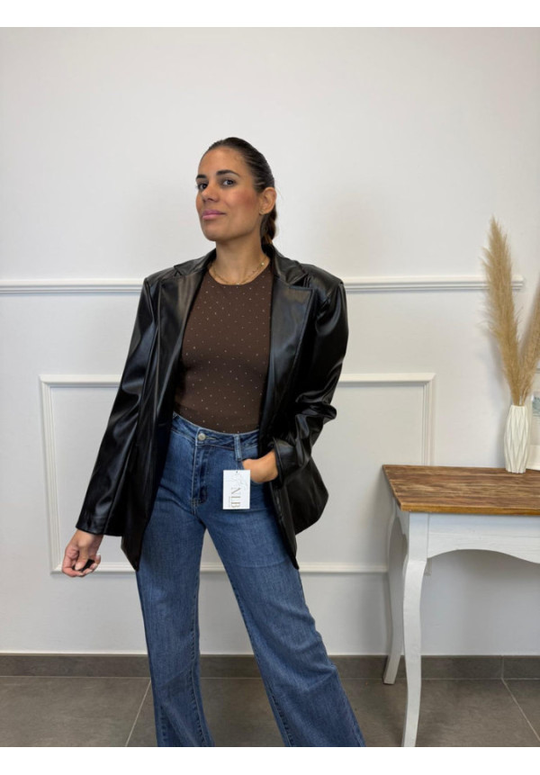 CHAQUETA CUERO BOTON 5232