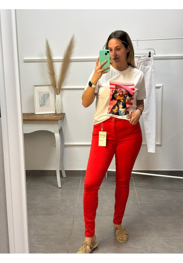  PANTALON PITILLO ROJO 63051