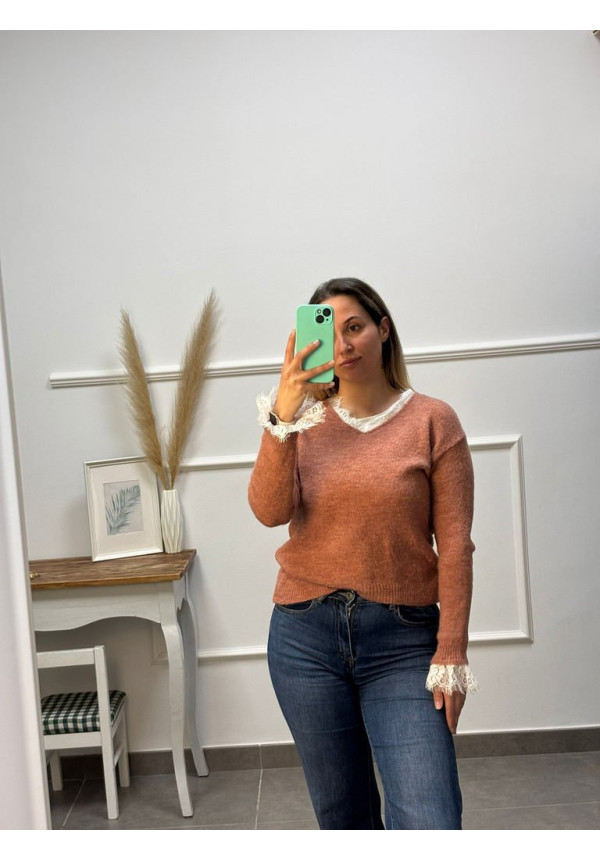 JERSEY MANGA CON ENCAJE 