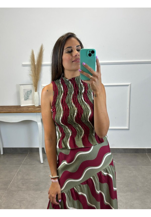 CONJUNTO  FRUNCIDOS ESTAMADO 82075
