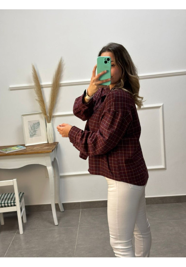 CAMISA CUADROS BURDEOS 