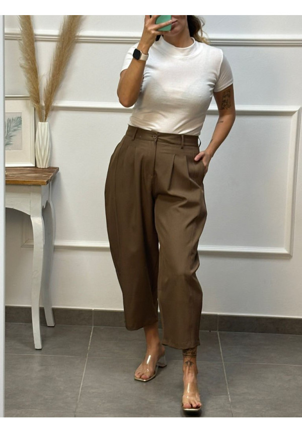 PANTALON PINZA GLOBO MARRON CHOCOLATE 17532