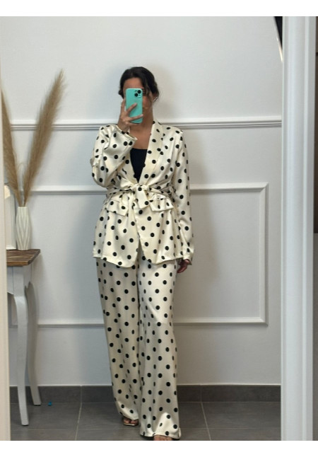 CONJUNTO LAZADA LUNARES NEGROS/BEIGE 17121