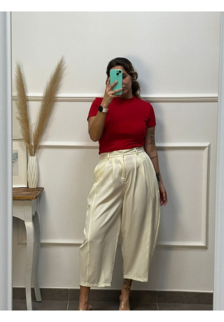 PANTALON PINZA GLOBO BLANCO ROTO 1753