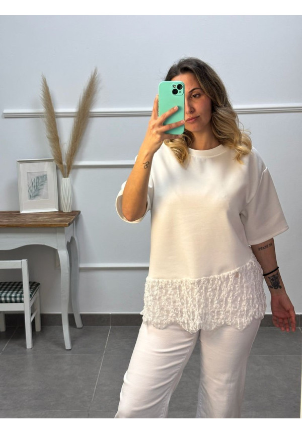 CAMISETA  ENCAJE ABAJO 25877