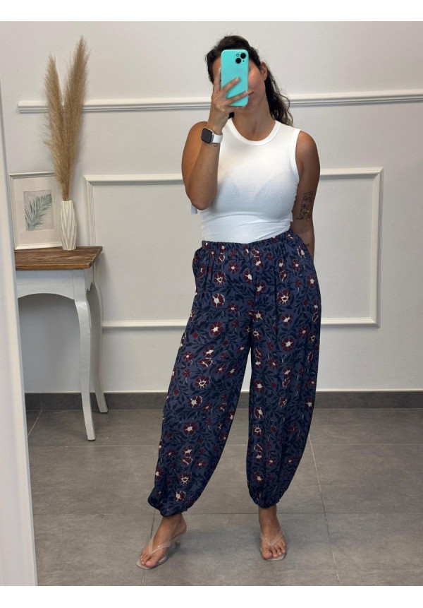 PANTALON  FLUIDO PUÑO  ESTAMPADO 60513