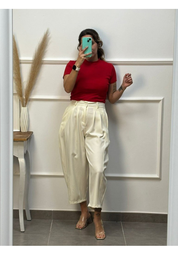 PANTALON PINZA GLOBO BLANCO ROTO 1753