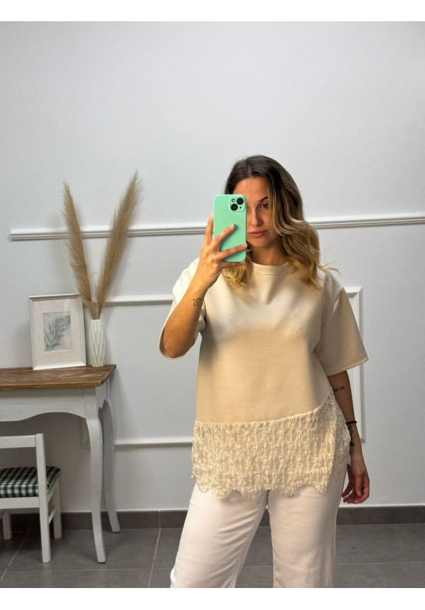 CAMISETA  ENCAJE ABAJO 25877