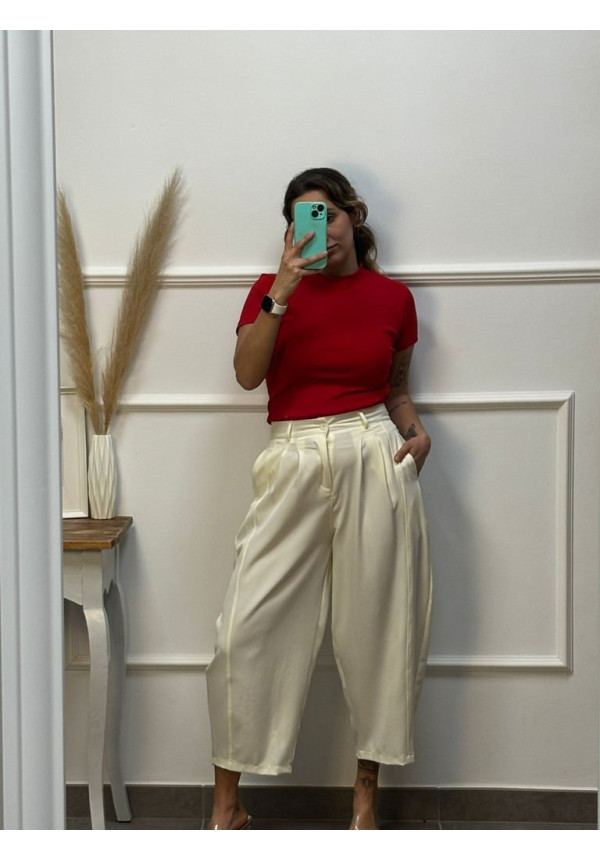 PANTALON PINZA GLOBO BLANCO ROTO 1753