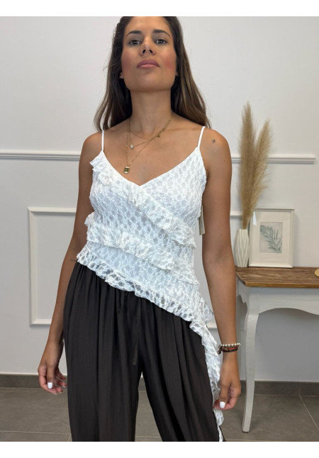 TOP ASIMETRICO ENCAJE 58635