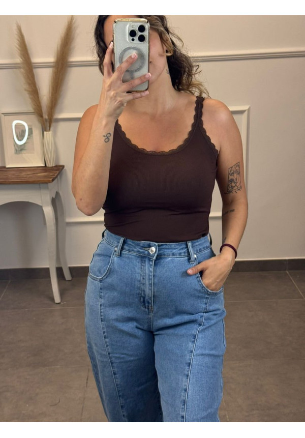 CAMISETA TIRANTE FINO ENCAJE ESCOTE 9161