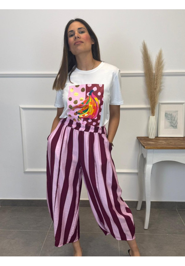 PANTALON MIDI GLOBO 13944