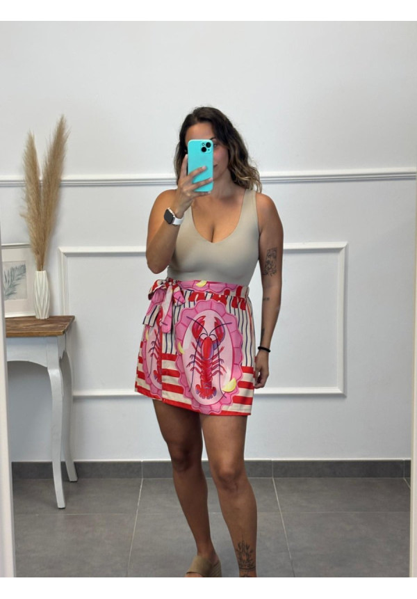 FALDA PANTALON ESTAMPADA 1007