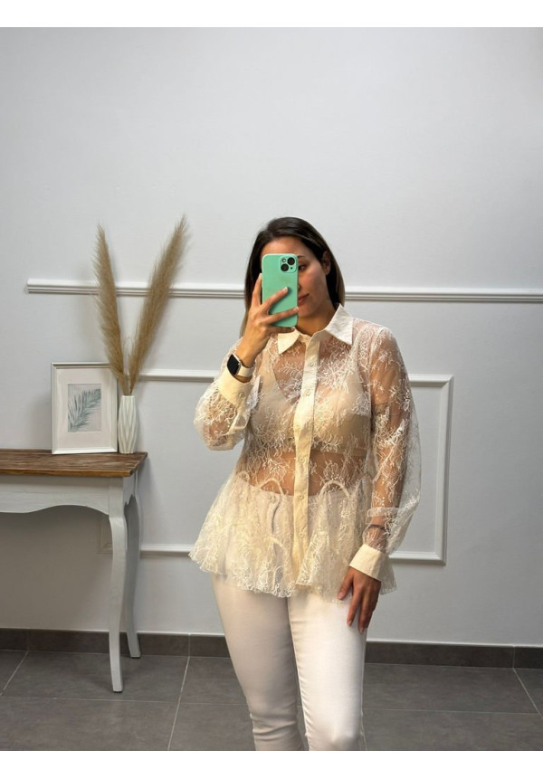 CAMISA ENCAJE CON BRILLOS 85133