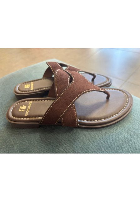 SANDALIA DE DEDO MARRON PIEL 5819
