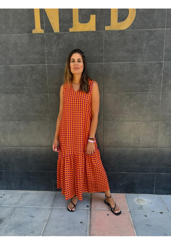 VESTIDO  VICHY VOLANTE 12403
