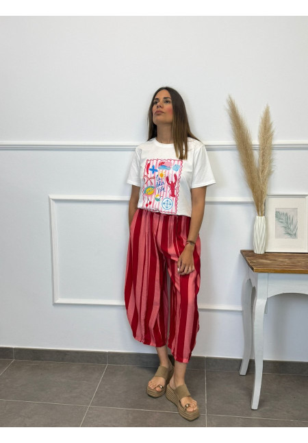 PANTALON MIDI GLOBO 13944