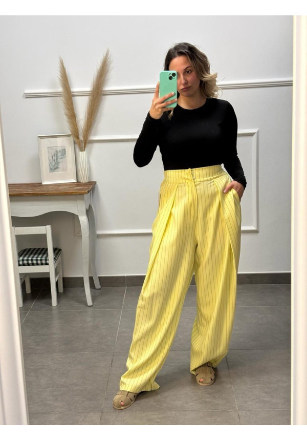 PANTALON AMARILLO DE RAYAS 13402