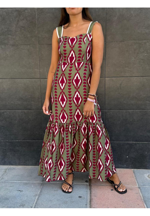 VESTIDO ESTAMPADO ROMBOS 01273
