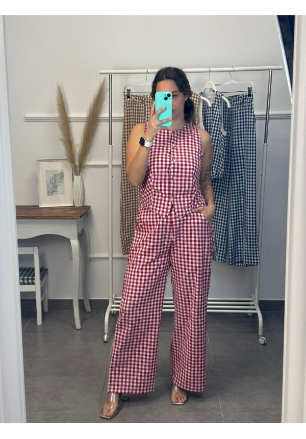 CONJUNTO VICHY ROJO 6082