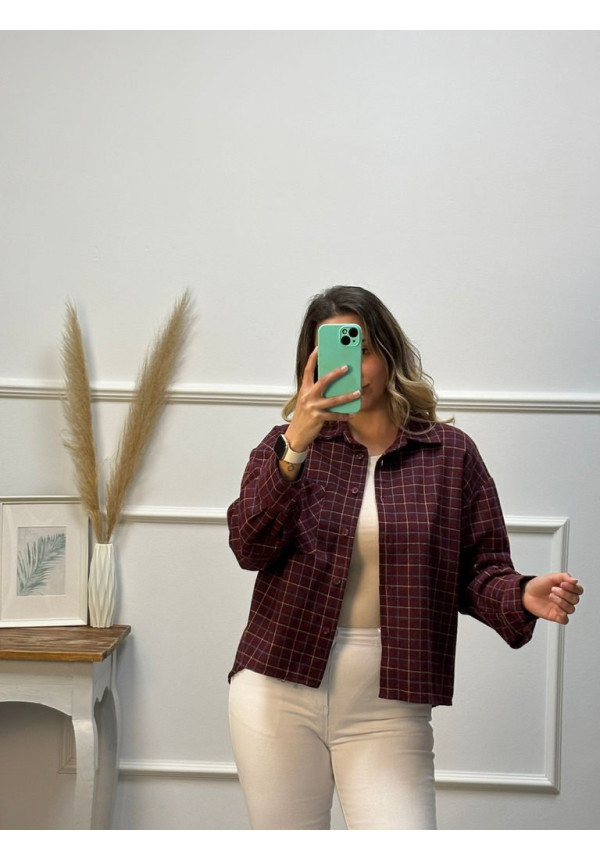 CAMISA CUADROS BURDEOS 