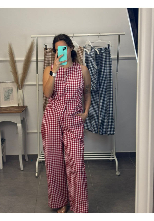 CONJUNTO VICHY ROJO 6082